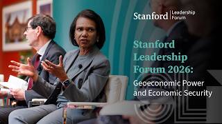 66th Secretary of State Condoleezza Rice, Lt. General H.R. McMaster, and economists Maurice Obstfeld and Matteo Maggiori 