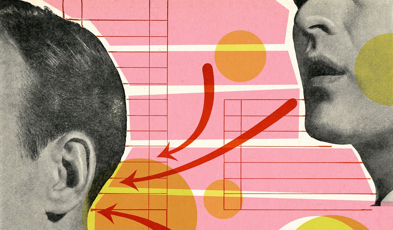 Man talking to back of another man's head with arrows pointing from man's mouth to man's ear. credit: iStock/CSA Images