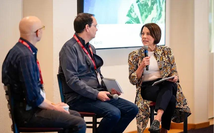 Dean Soule moderating a panel at the 2025 Sustainability Conference