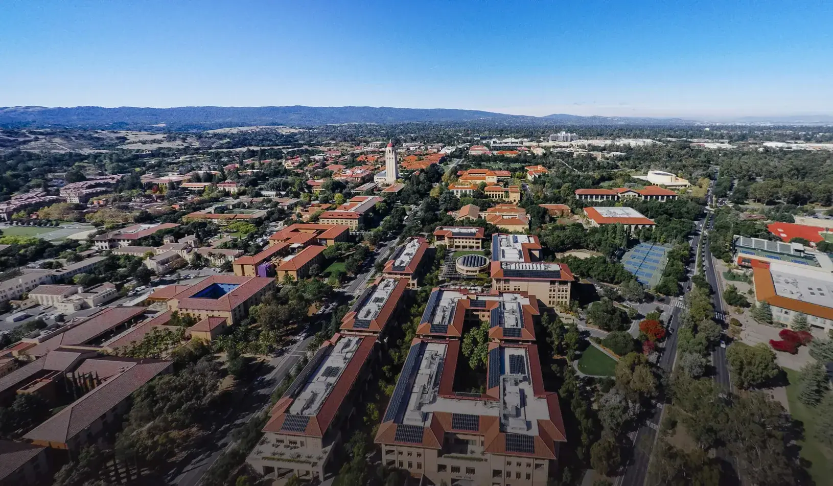 Aerial drone photo of the Knight Management Center