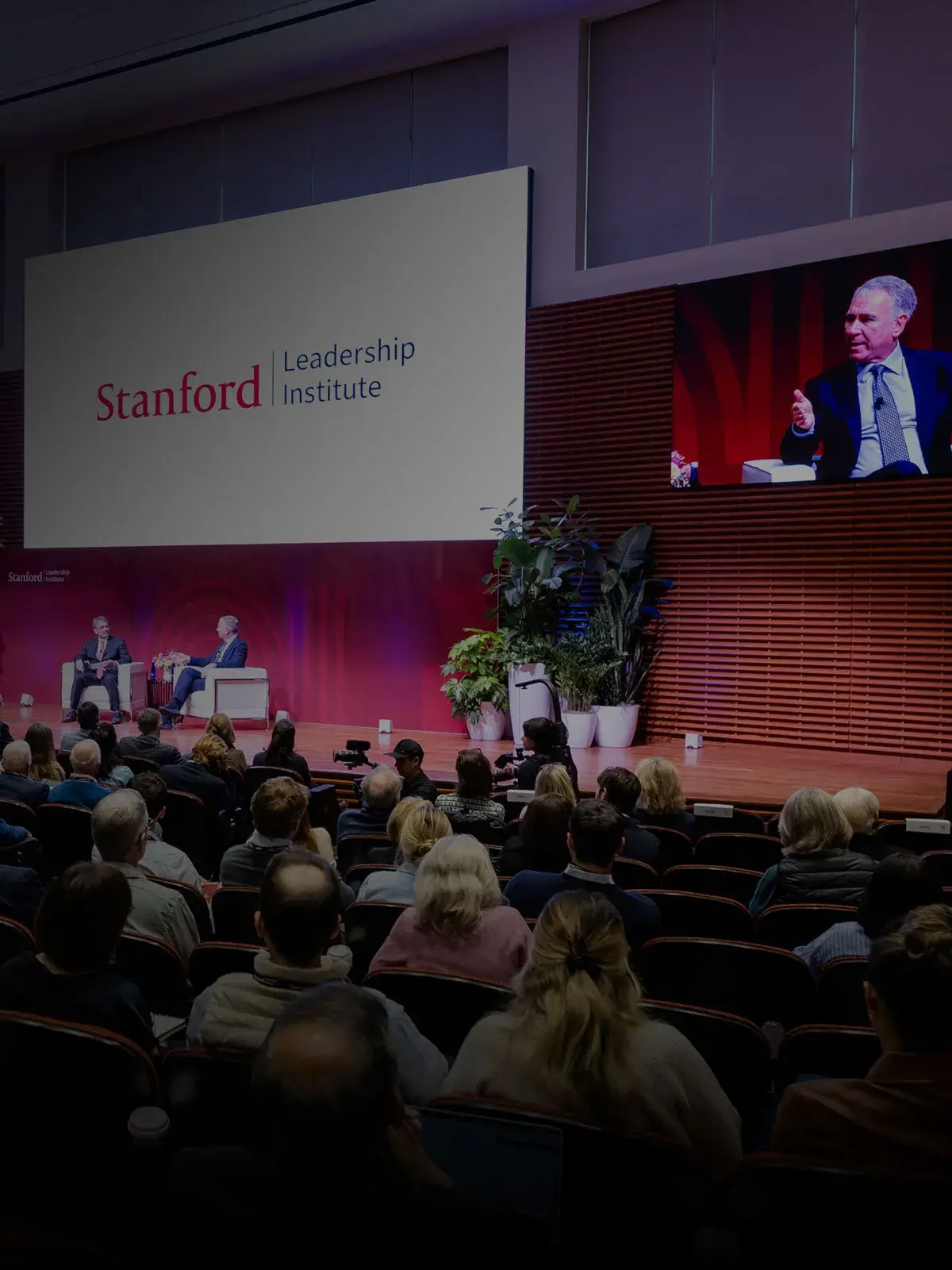 Audience view of the speakers at the Stanford leadership forum 2026