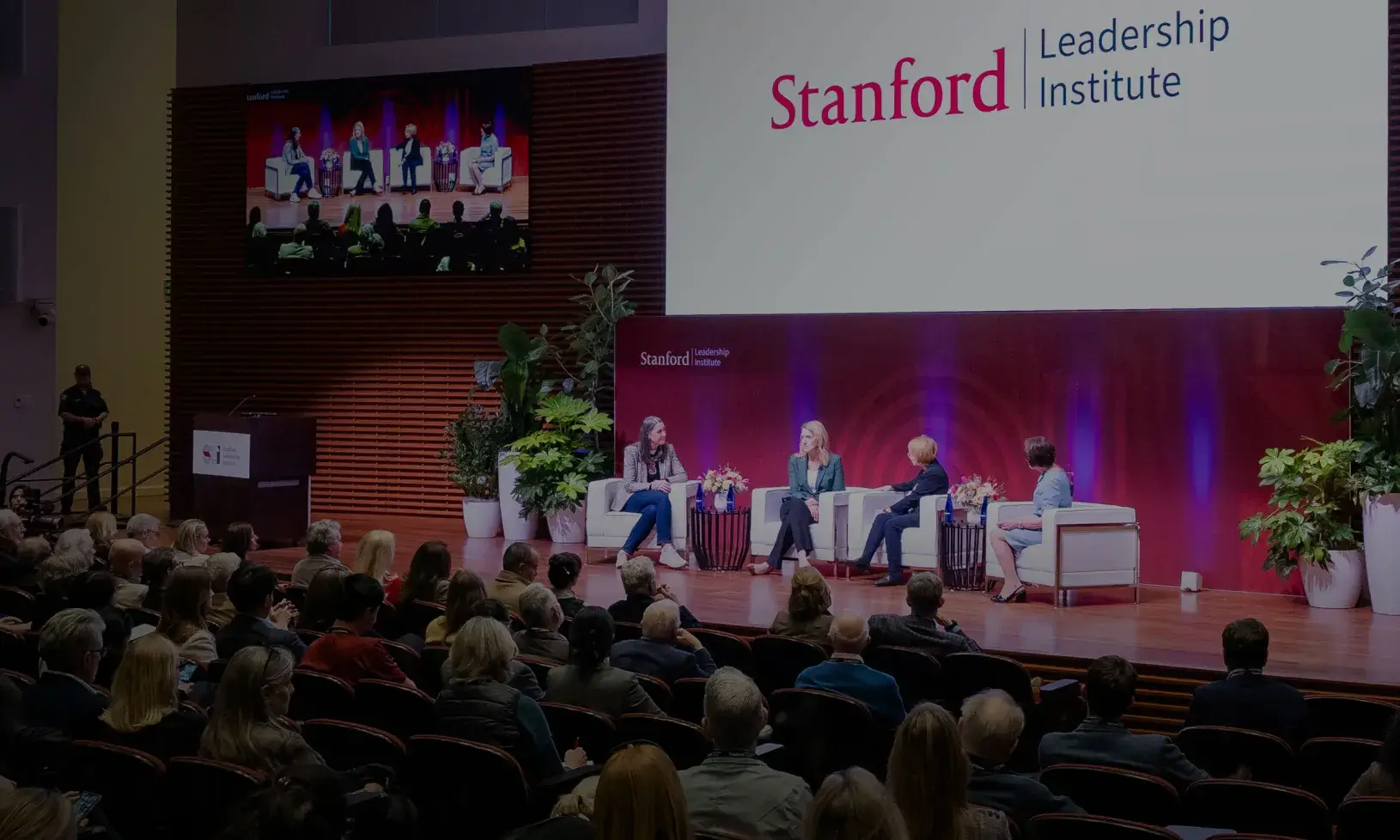 Audience view of the speakers at the Stanford leadership forum 2026