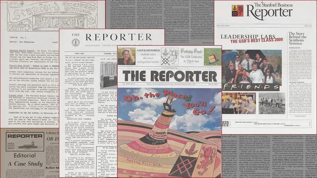 Stanford Reporter Old Front Pages