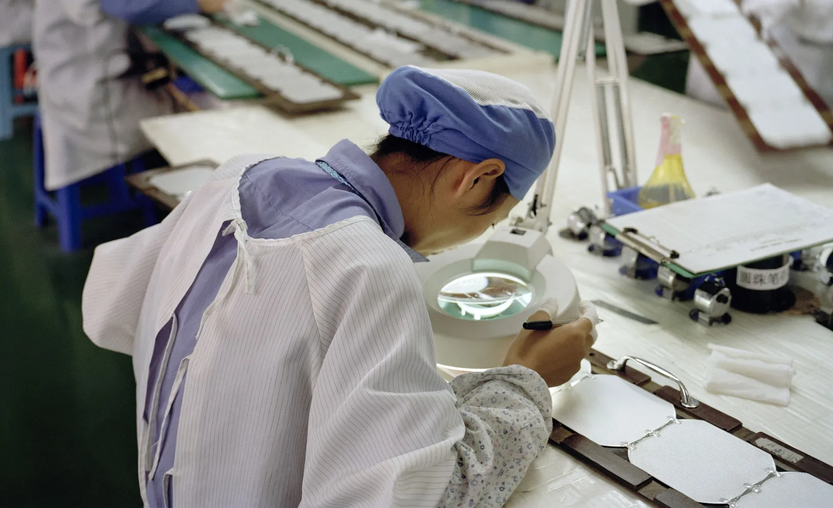 A solar cell factory in Guangzhou, China (Photo by Chris Steele-Perkins, Magnum Photos)