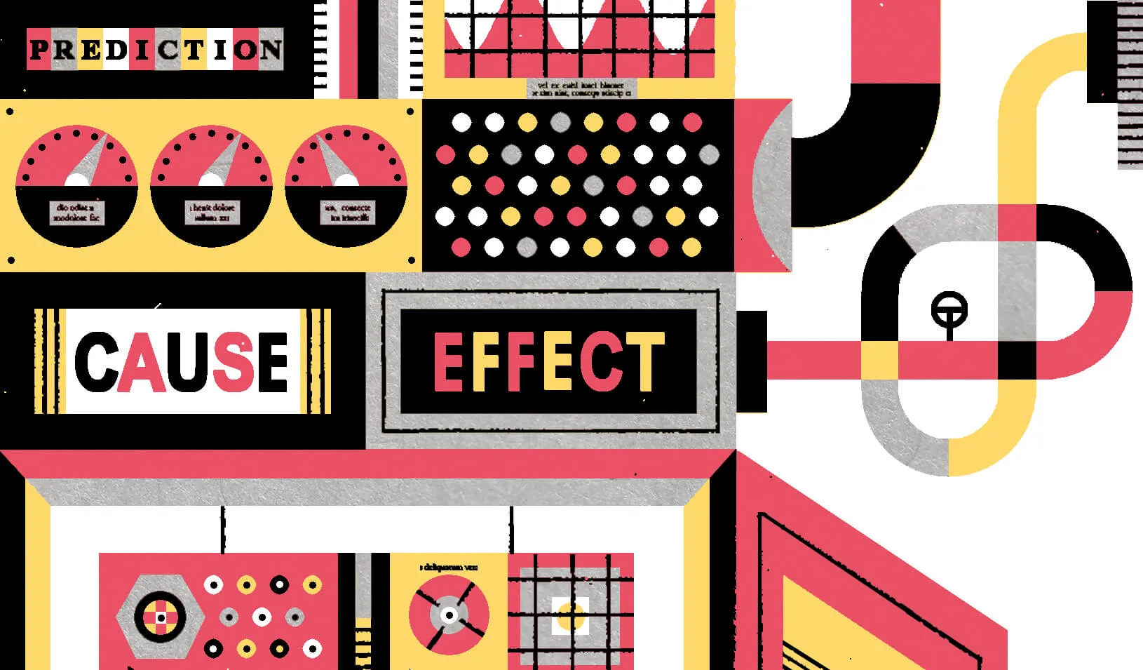 A complex machine with "cause" and "effect" signs | Illustration by Raymond Biesinger
