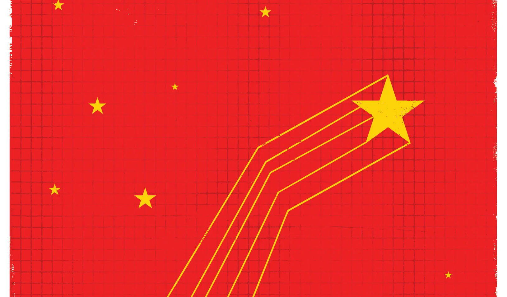 A gold star rising on red background, Illustration by Edel Rodriguez