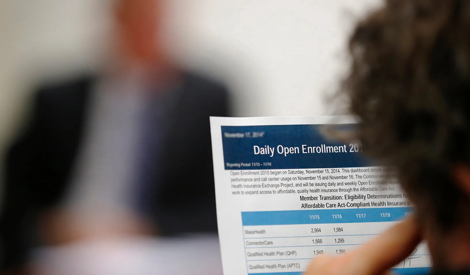 A man reads a health insurance form | Reuters/Brian Snyder