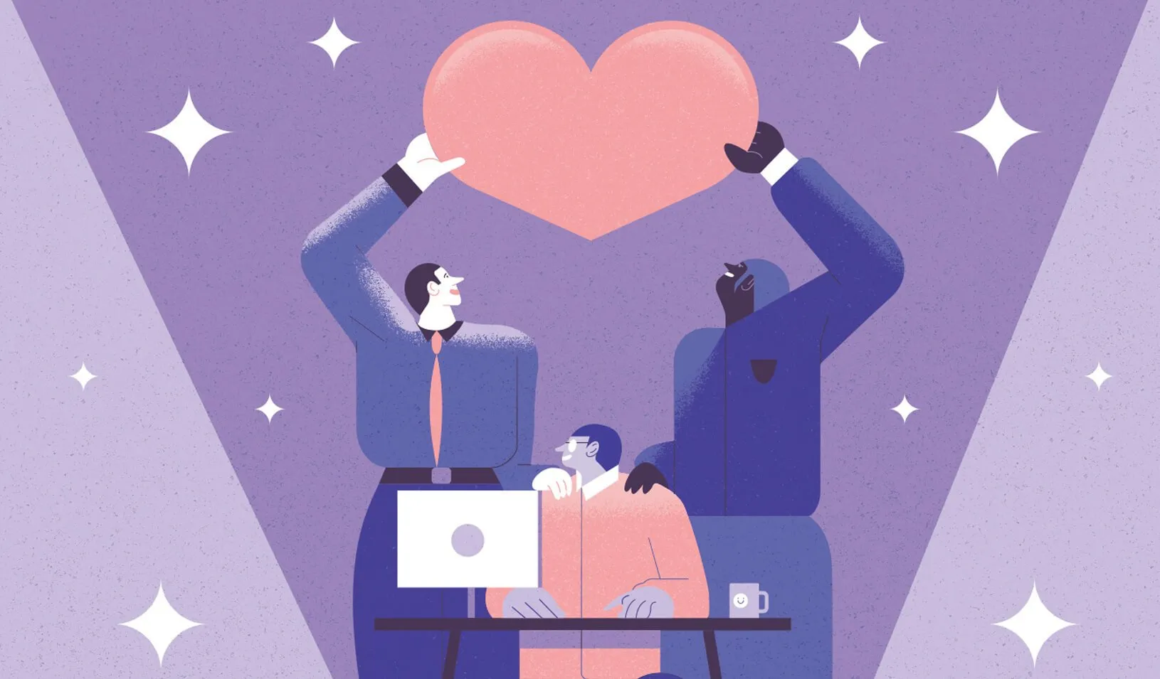 An illustration of supervisors showing empathy to their employee. Credit: Michal Bednarski