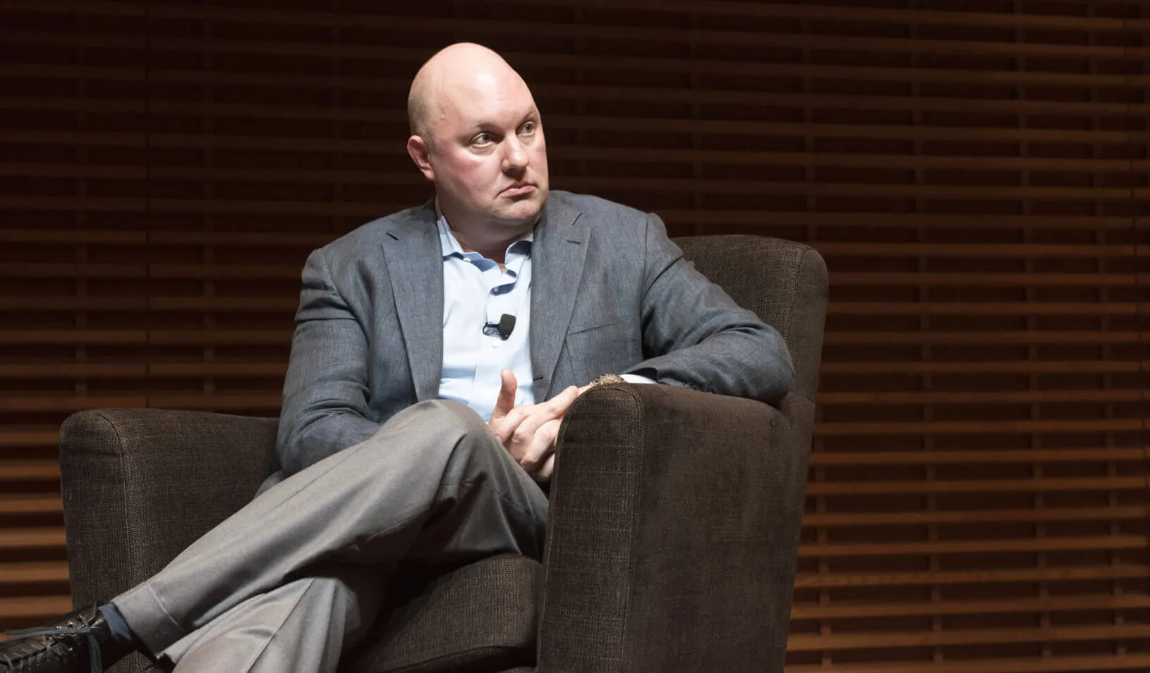 Marc Andreessen in his View From the Top talk at Stanford Graduate School of Business. | Kiefer Hickman