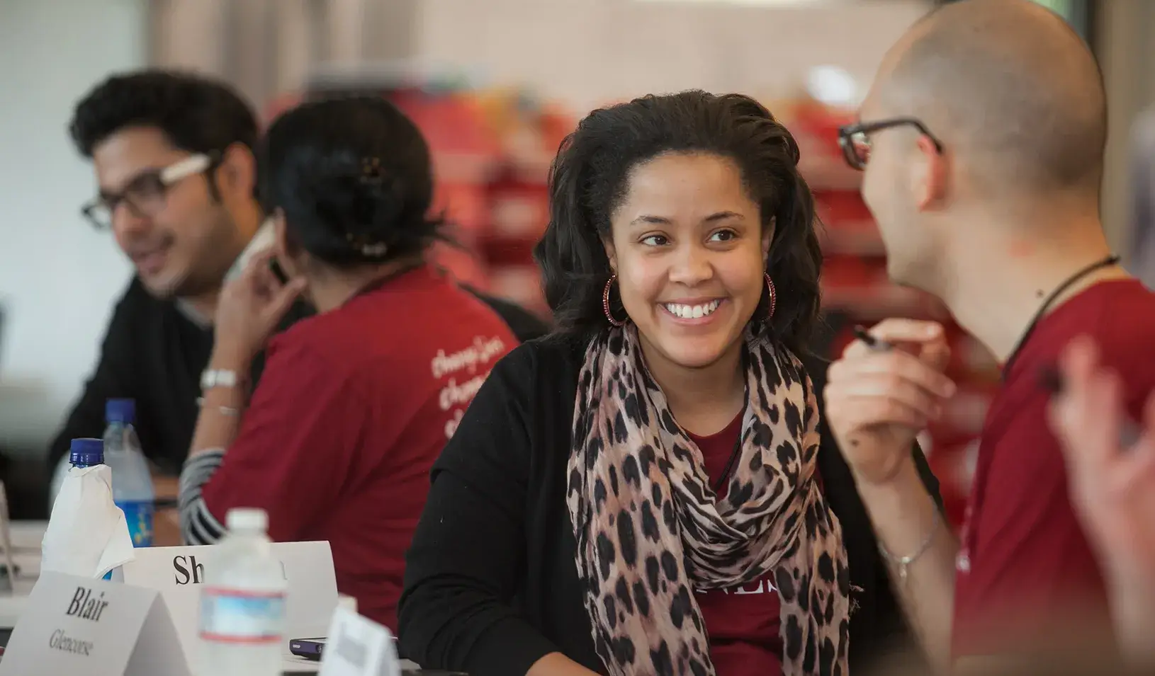 Students talking together. | Saul Bromberger