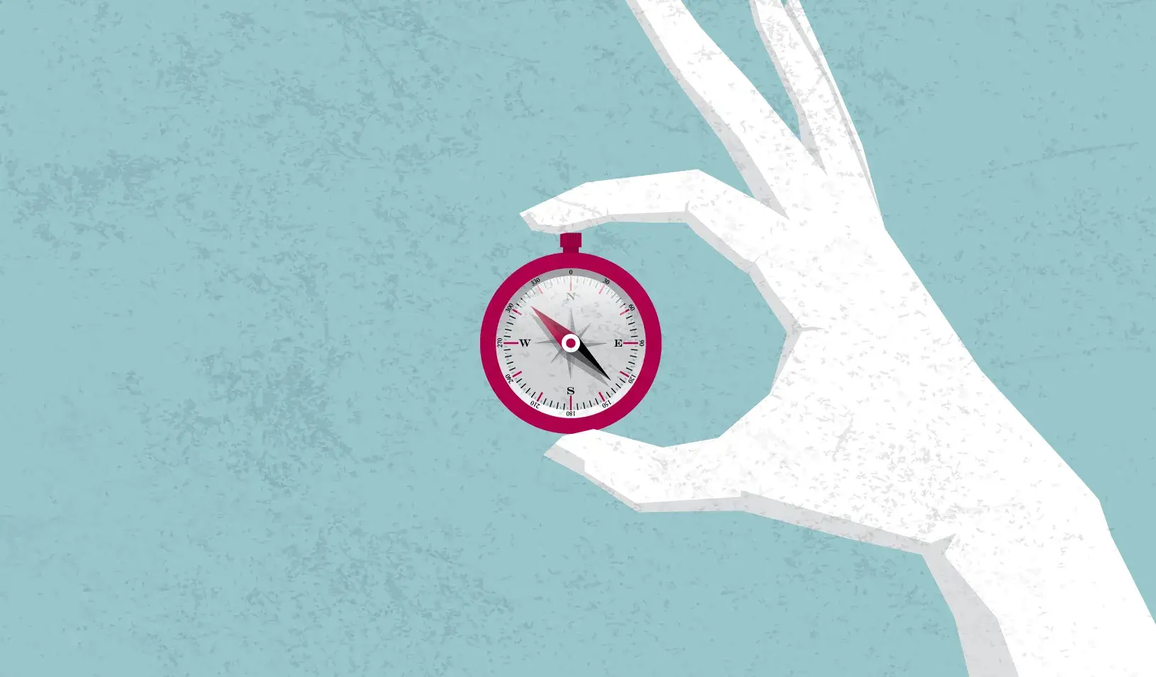 An illustration of a hand holding a compass | iStock/Hong Li