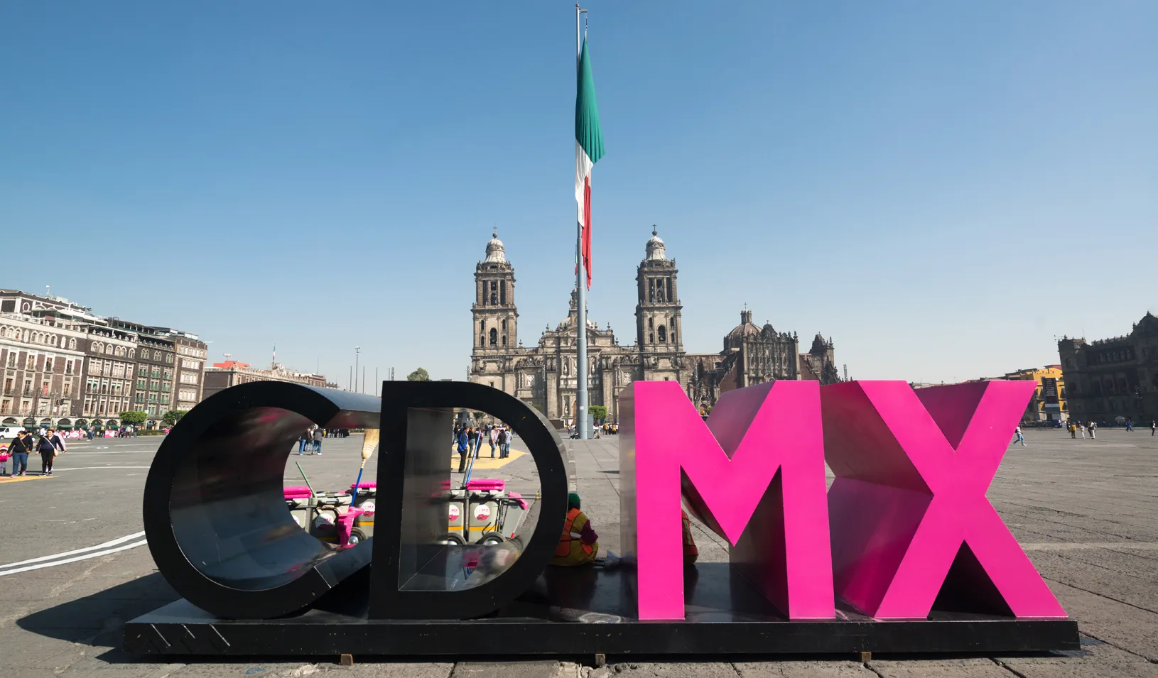 Ciudad de Mexico (CDMX) signage on the Plaza del Zocalo. Credit: iStock/Pe3check