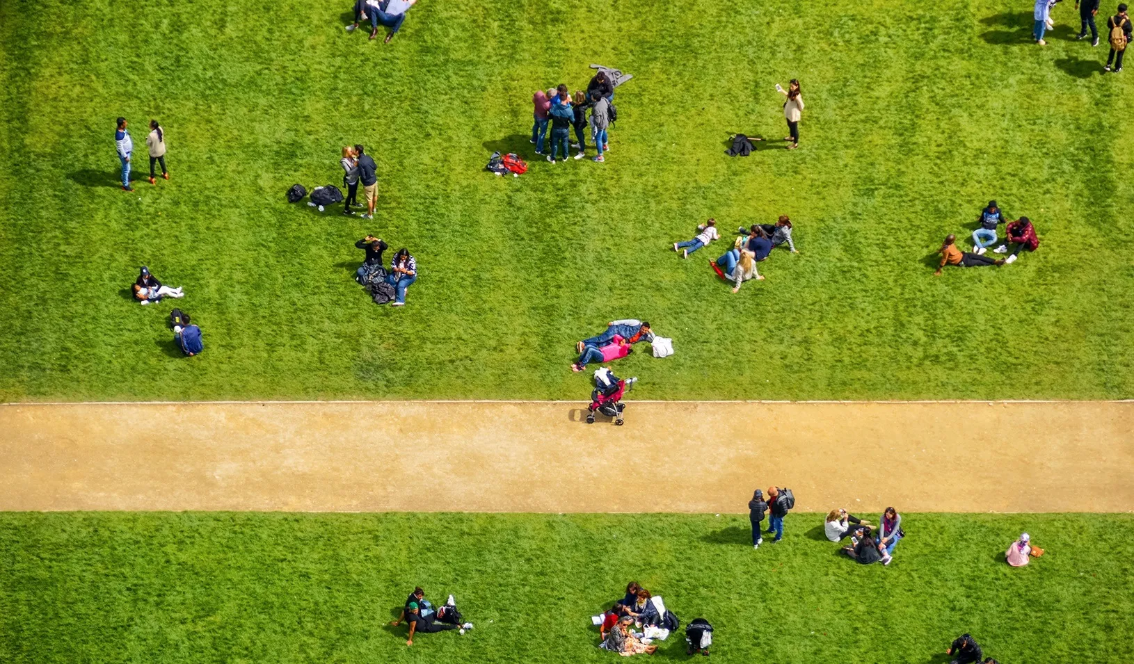 Aerial view of people in park. Credit: iStock/Starcevic