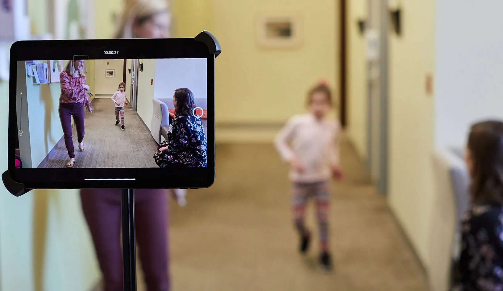 Stanford University researchers record video of Grace Wilsey walking on her own as part of a study cataloging the symptoms of NGLY1 deficiency. | Tom Hood