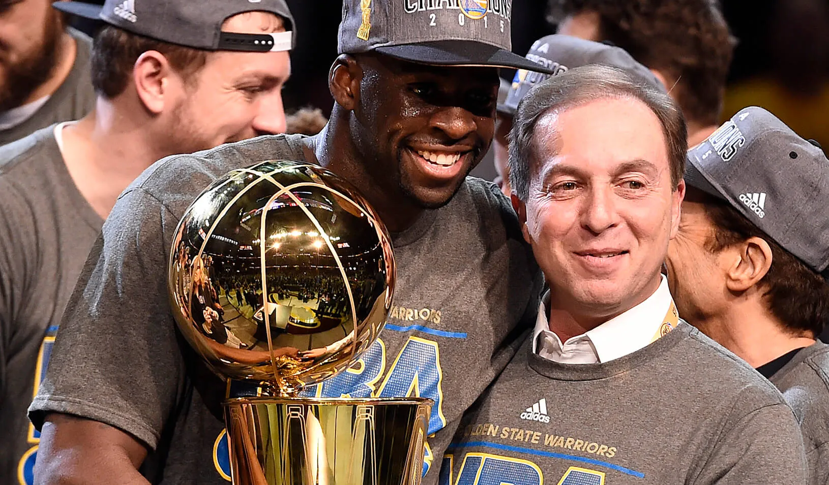 Golden State Warriors forward Draymond Green with owner Joe Lacob