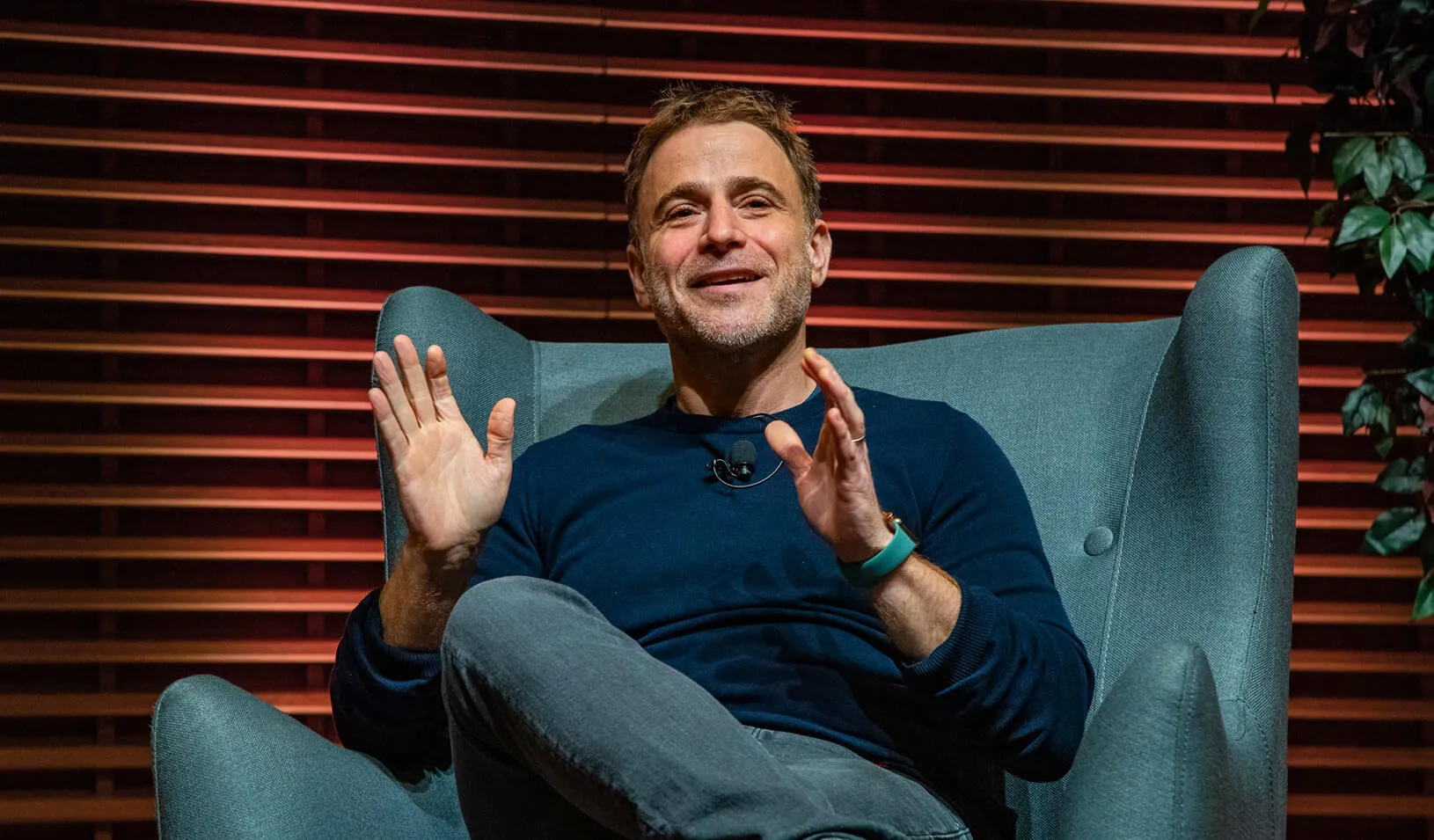 Stewart Butterfield at the View From The Top speaker series. Credit: Stacy Geiken