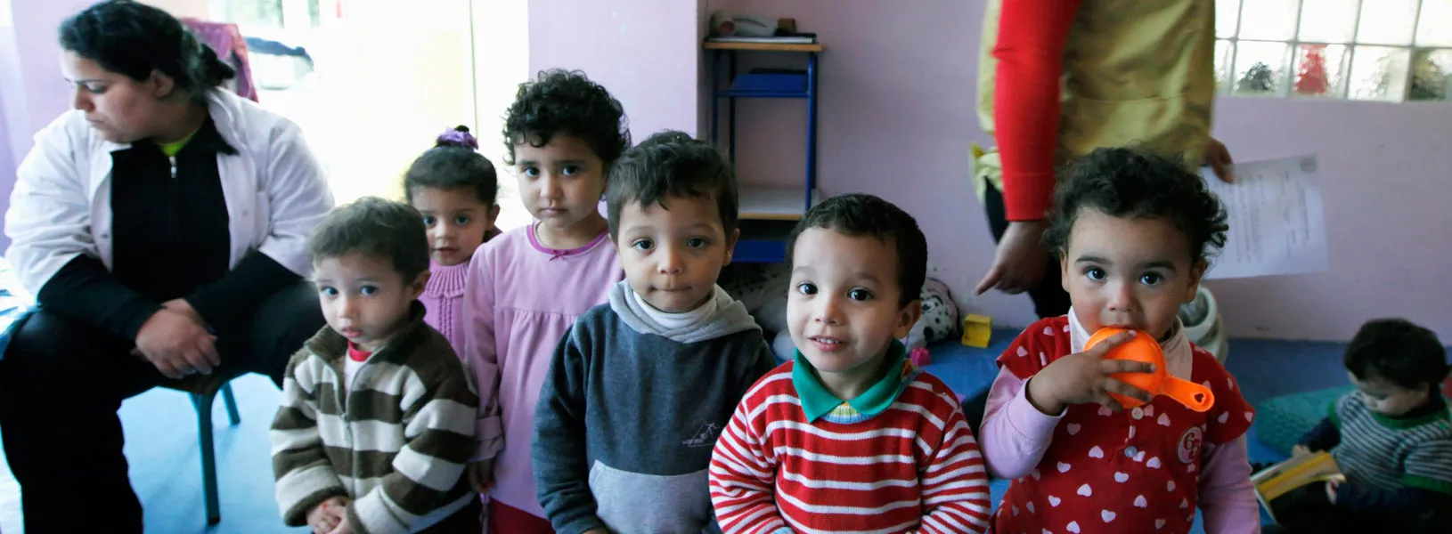 A group of children in a building