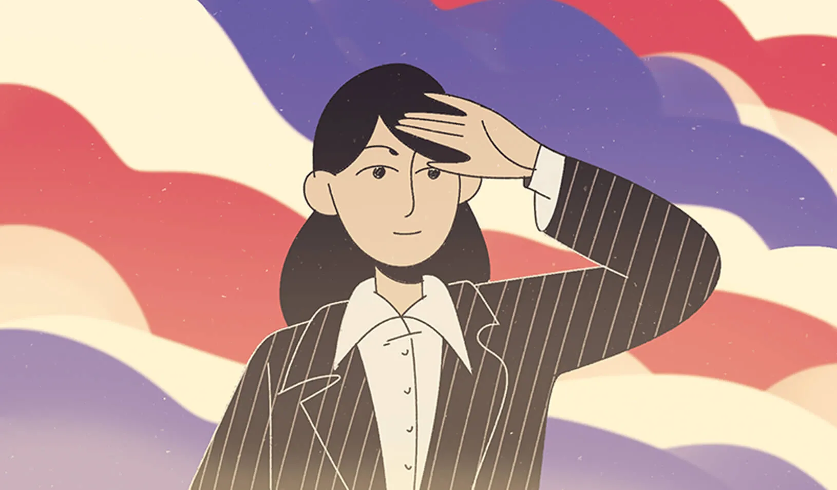 A woman running for office looking ahead. | Illustration by Roman Muradov