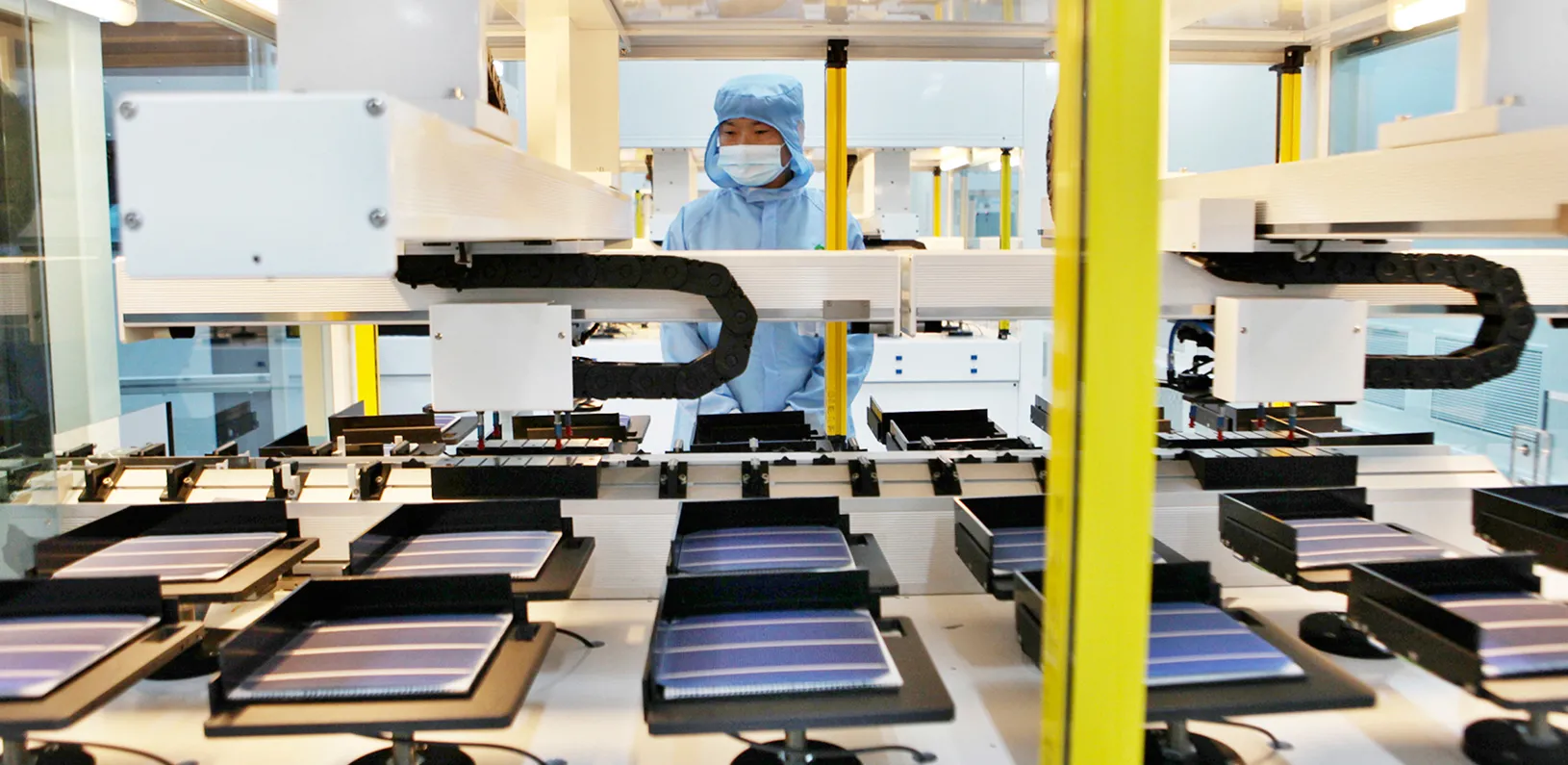 A worker in a Shanghai Chaori Solar Energy Science & Technology factory