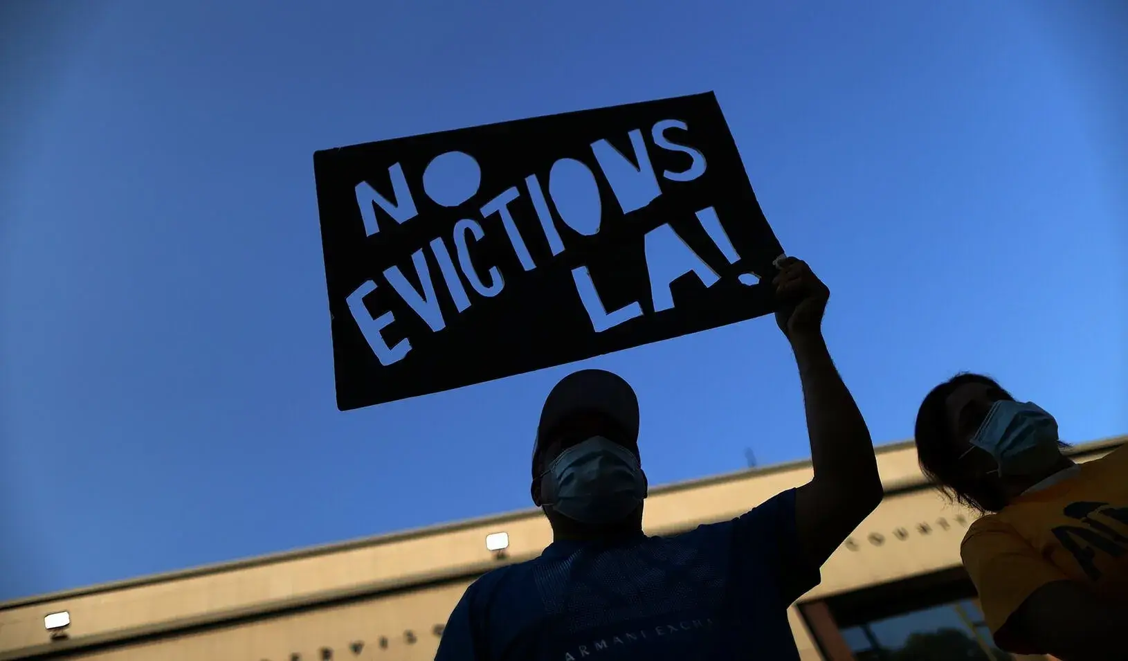 Tenants and housing rights activists protest for a halting of rent payments and mortgage debt, during the coronavirus disease (COVID-19) outbreak. Credit: REUTERS/Lucy Nicholson