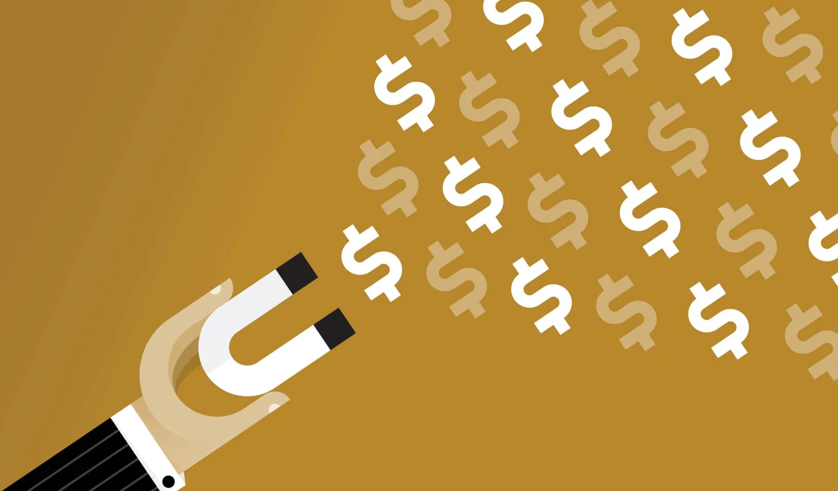 A hand holding a magnet, attracting dollars | iStock/Anikei