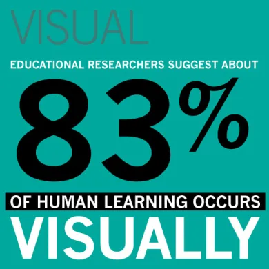 VISUAL: Educational researchers suggest about 83% of human learning occurs visually.
