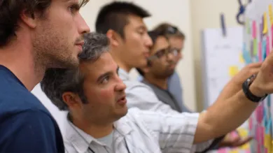 Participants working together in teams