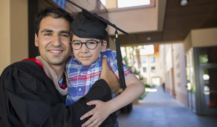 Graduate with family