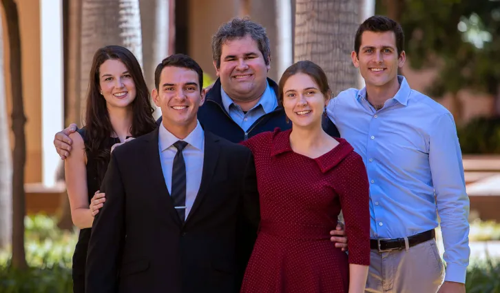 The five 2020 Siebel Scholars stand together. Credit: Stacy Geiken