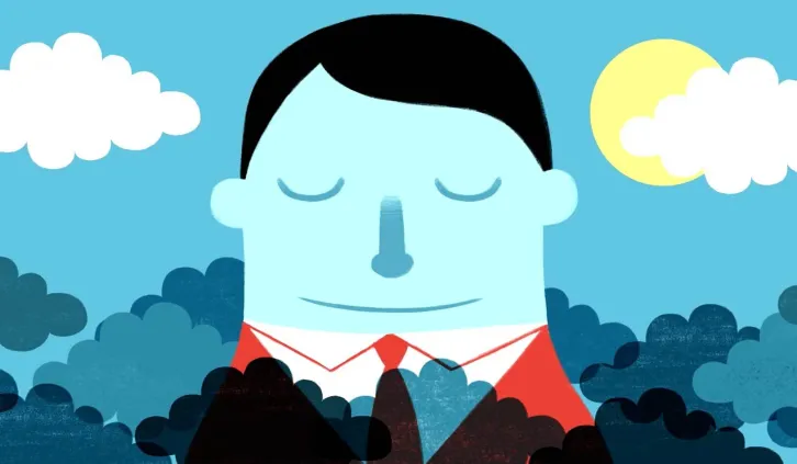 Leah Weiss, a lecturer in organizational behavior, teaches students that a better bottom line starts with being better to yourself. | Illustration by Valeria Petrone