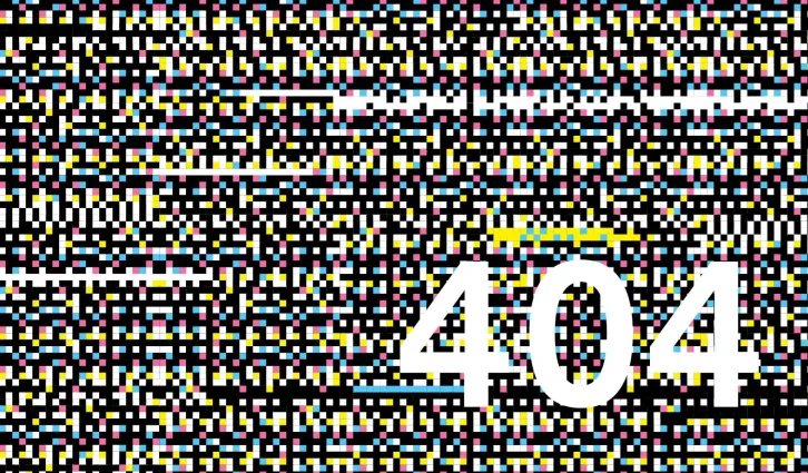 A static screen with a 404 error. Illustration by Tricia Seibold