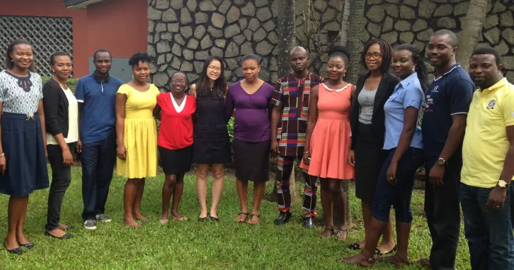 Stanford Seed intern Mai Tran with the ADCEM employees