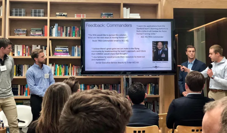 Students present app at competition, Courtesy of Phil Stiefel