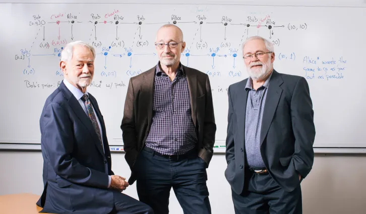 From left: Robert Wilson, Paul Milgrom, David Kreps. | Elena Zhukova