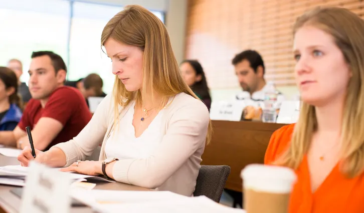 MBA students in class