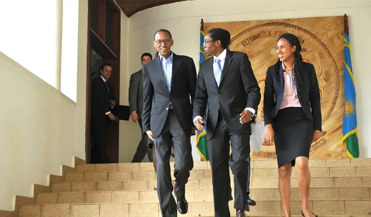 students walking together