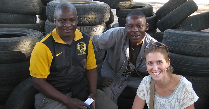 Three SEED participants in Botswana smile for the camera