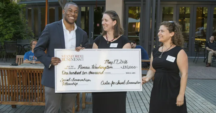 Ronnie Washington was awarded $110,000 as a Stanford Social Innovation Fellow to build his social enterprise,