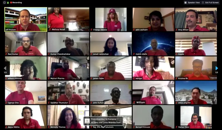 A zoom meeting with Seed participants from around the world. Credit: Courtesy of Stanford Seed Top/Key/Full