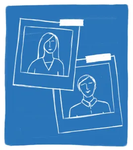 An Illustration of two pictures of people.