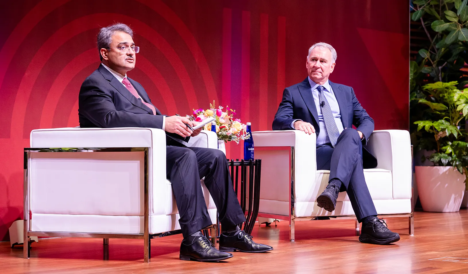 Amit Seru and Ken Griffin at the Stanford Leadership Forum