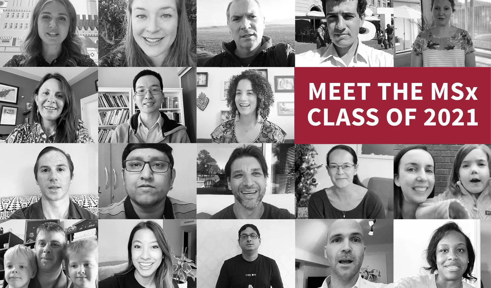A photo collage of the new students of the MSx Class of 2021. Credit: Photos Courtesy of the Class of 2021