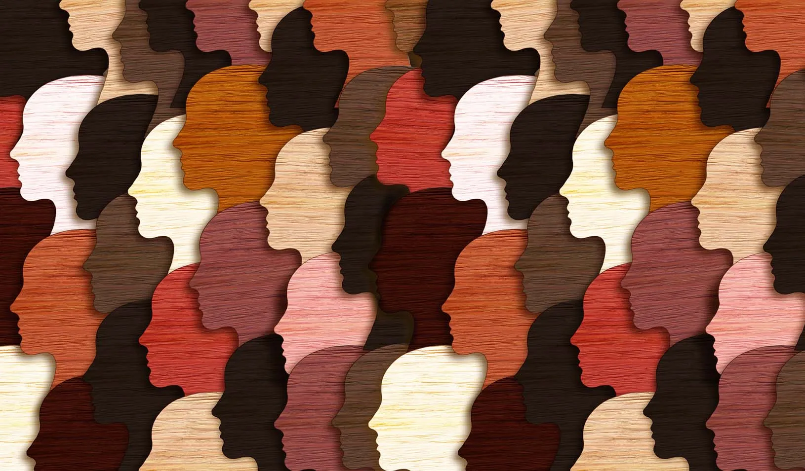 Artistic interpretation of a multi-cultural group of heads image credit iStock/Belitas