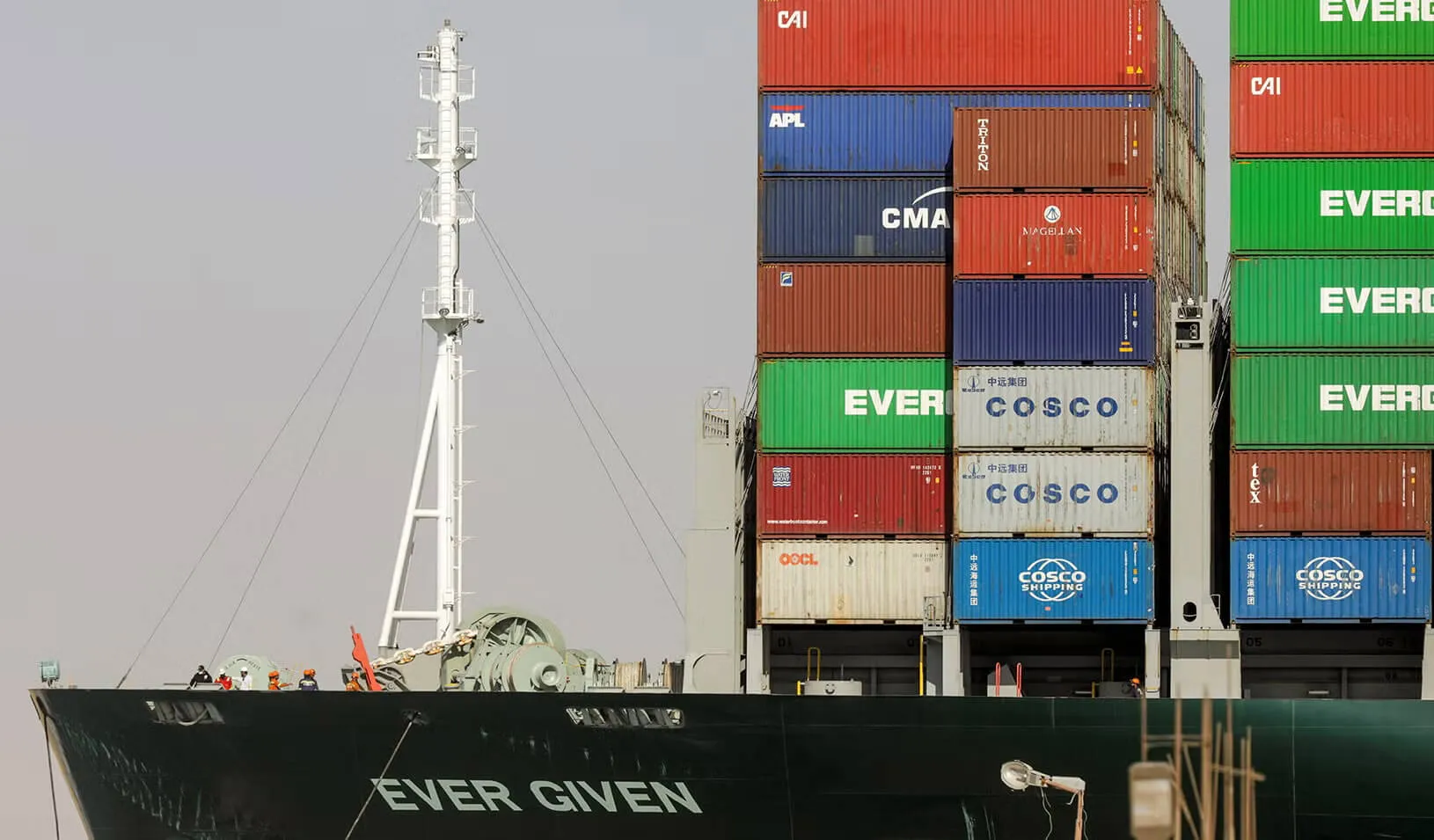 Ship Ever Given, one of the world’s largest container ships, is seen after it was fully floated in Suez Canal, Egypt March 29, 2021. Photo by Reuters/Mohamed Abd El Ghany