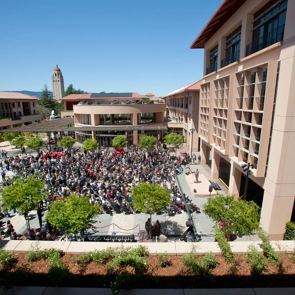 The dedication ceremony for the Knight Management Center