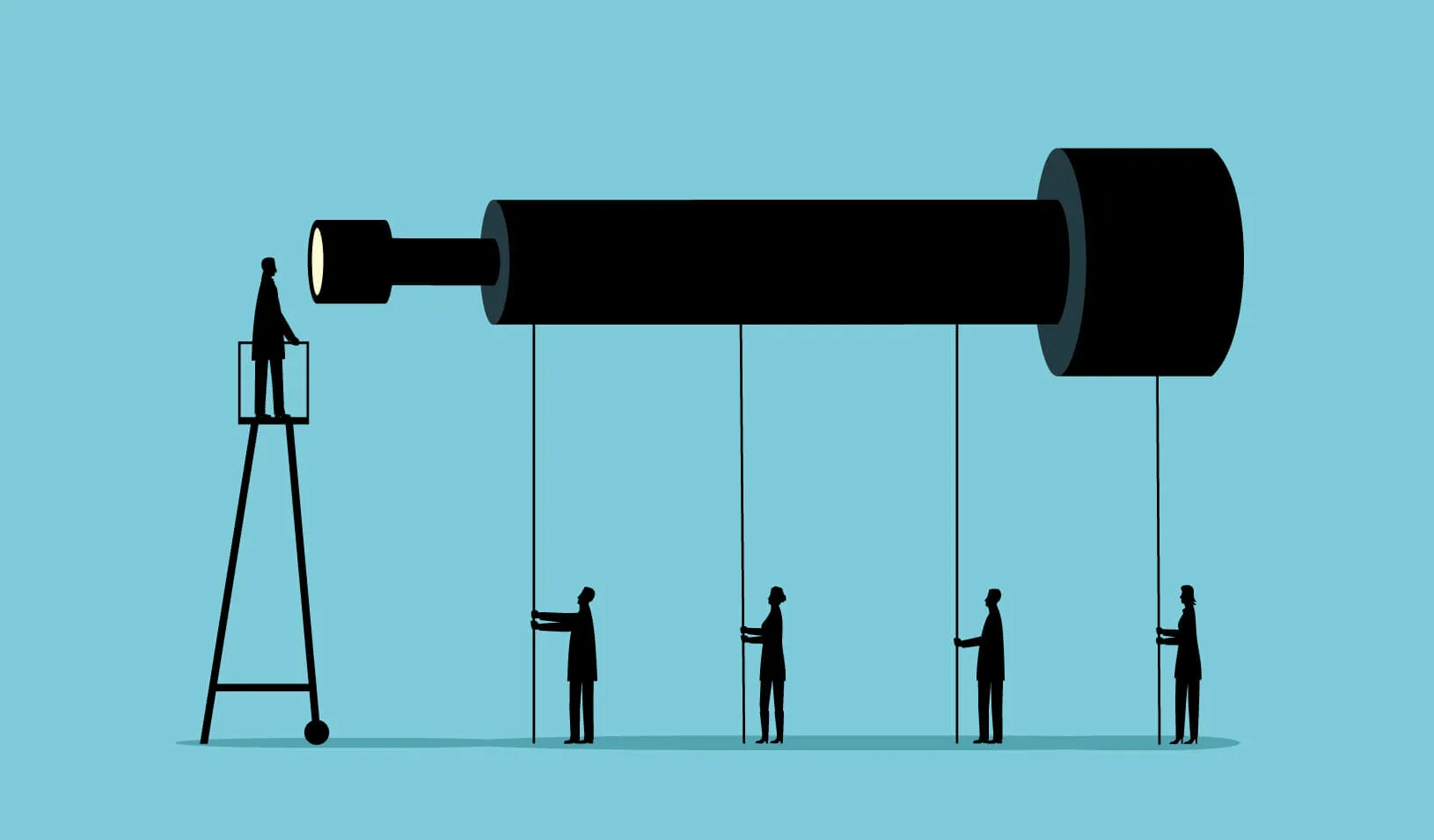 Figures looking through telescope | iStock/dane_mark