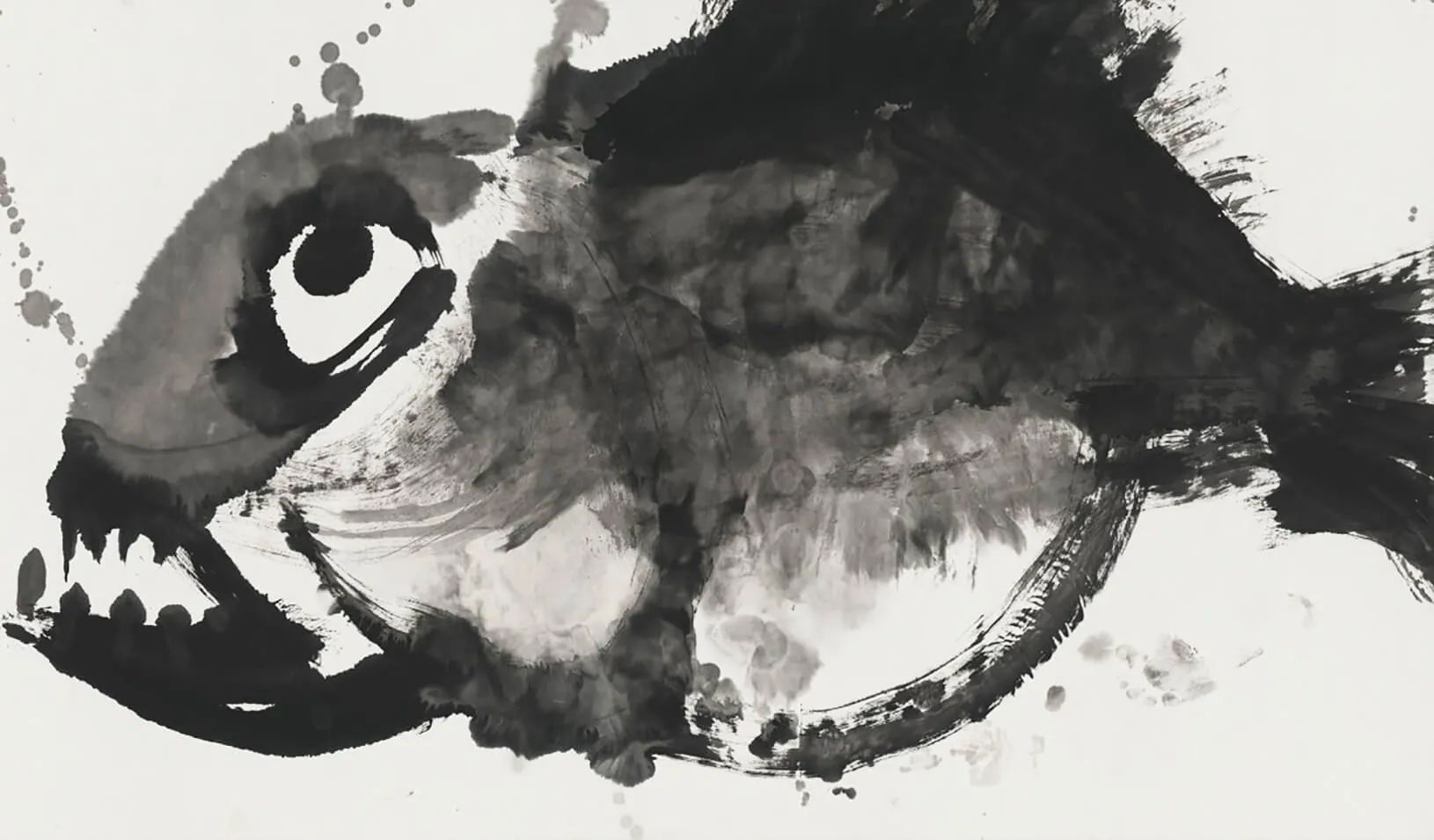 "Stare of Death," 2015. Ink on paper by Li Jin.