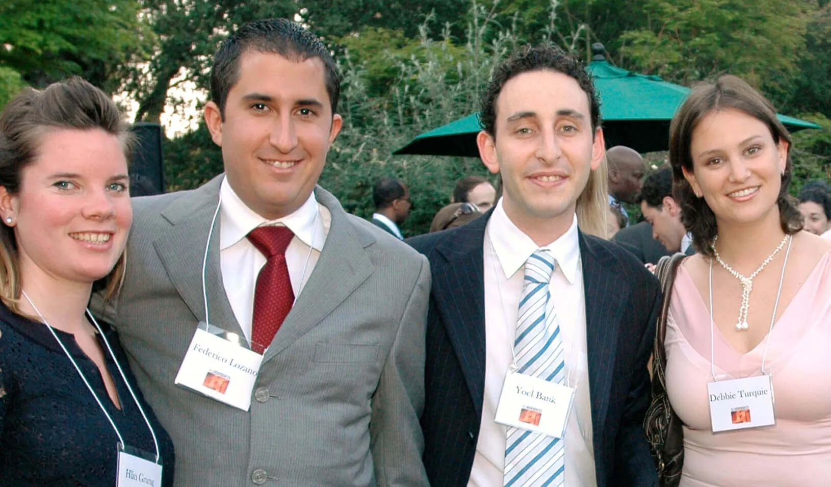 Hlin Grung, Federico Lozano (founder of Puentes Global, MBA ’09), Yoel Bank Feldman (MBA ’08), and Debbie Turquie at the Hispanic Business Students Association Latino Leadership Banquet