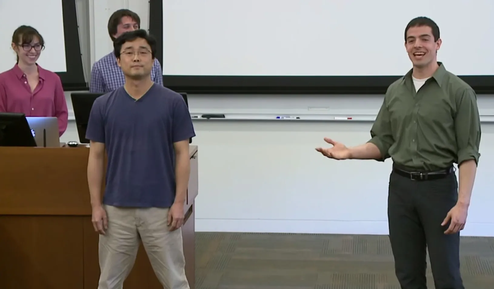 GSB students making classroom presentation