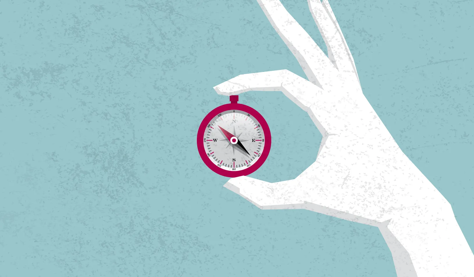An illustration of a hand holding a compass | iStock/Hong Li